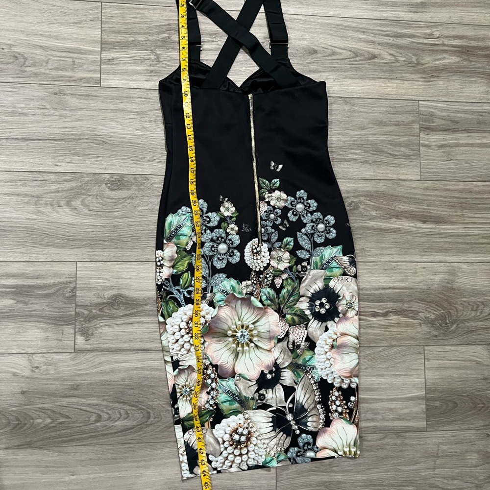 Ted Baker Black Floral Midi Dress - Picture 4 of 9